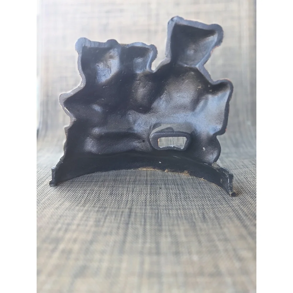 Vtg 🧸 Three Teddy Bear Cast Iron Train Car Doorstop Bookend Decor Heavy